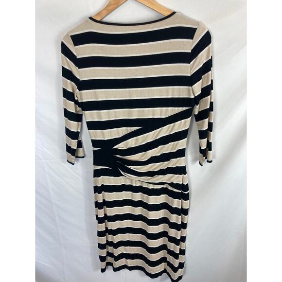 WHBM 3/4 Sleeve Stripe Shift Dress Side Tie Size 2 - Picture 7 of 7